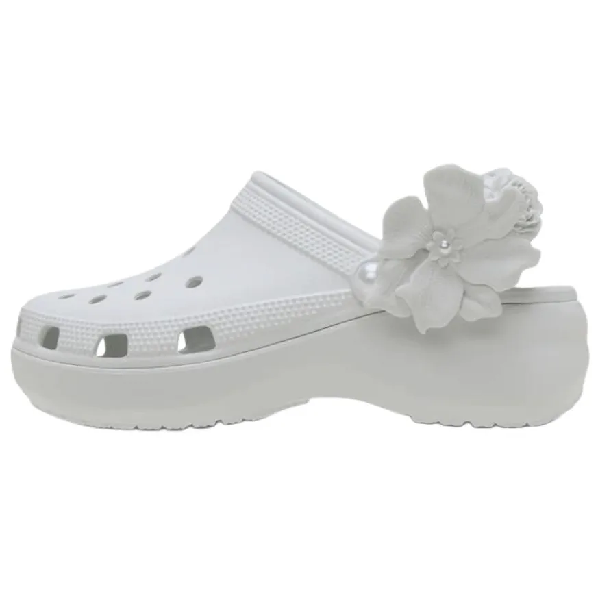 Crocs Classic Platform Bouquet Clog Plastic Clogs Women's Moonlight Gray