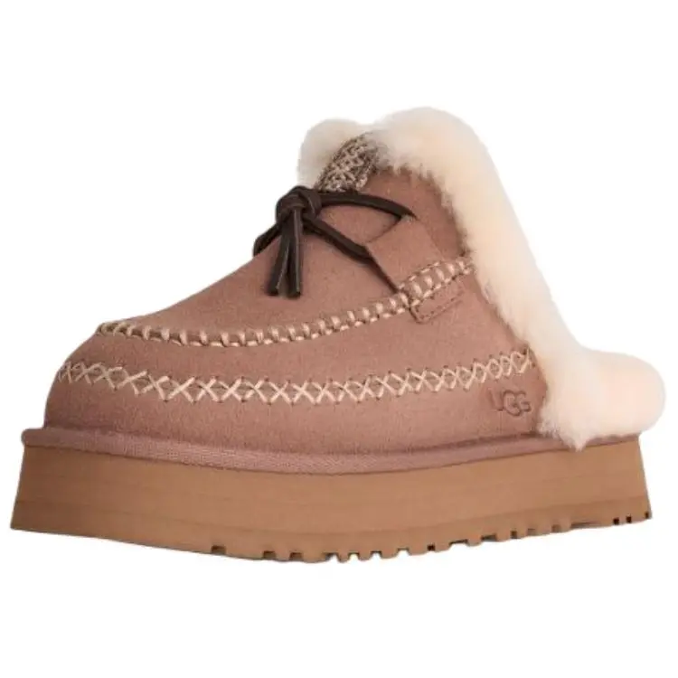 UGG Leisure Casual, Versatile Vintage Fleece Lined Mules EVA Abrasion Resistant Closed Toe Slippers Women's