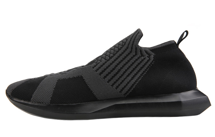 NORVINCY Fabric Breathable And Lightweight Low top Running Shoes Unisex Black Flywire Woven Versatile