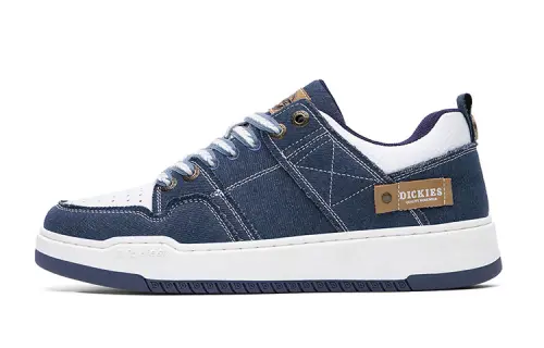 Dickies Patchwork Collection Fabric Slip Resistant Abrasion Resistant Low top Skateboard Shoes Men's Blue