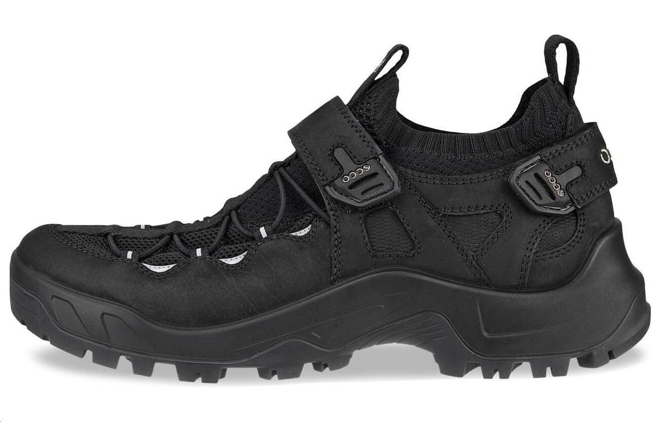 Ecco cross-country series fabric outdoor sports comfortable low-top hiking shoes men's black