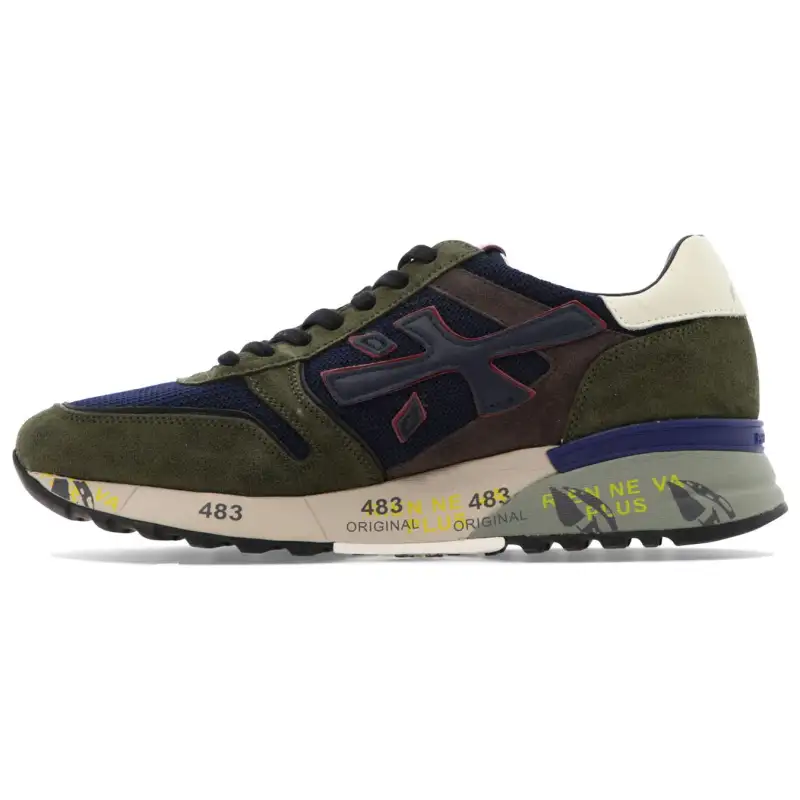 PREMIATA Mick Leather Cushioning Low top Casual Shoes Men's Blue Green