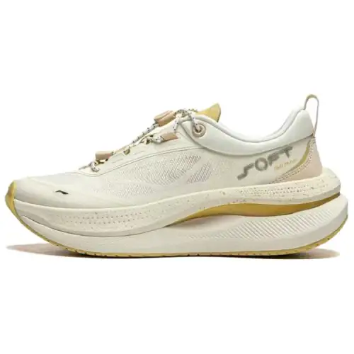 Li Ning Abrasion Resistant Slip Resistant Low top Casual Shoes Women's Beige Yellow