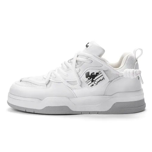 The Simpsons Skateboard Shoes Unisex High Top White/Vanilla Ecru/Lazy Black