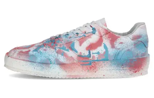 PHILIPPE MODEL Comfortable Low top Skateboard Shoes Men's White Blue Red