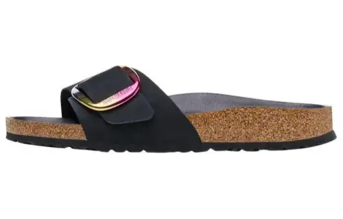 Birkenstock Leather Slide Slippers Women's Black