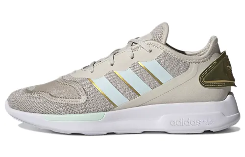 Adidas Originals ZX 2K Florine Textile, Synthetic Leather Breathable Low top Casual Shoes Women's Gray Blue