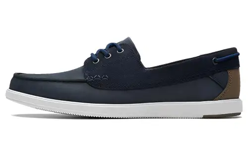 Clarks Cow Leather Casual Leather Shoes Men's Marine Blue