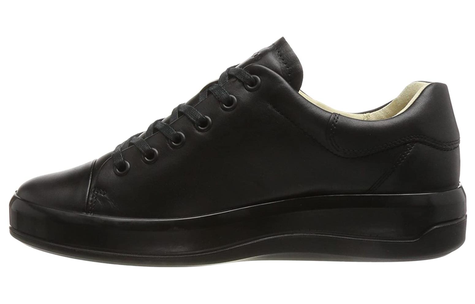 Ecco Leather Stylish Skateboarding Shoes Women's Black