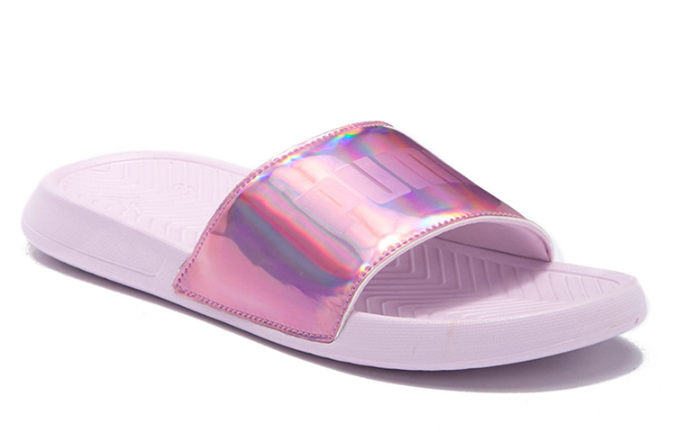 Женские шлепанцы PUMA Popcat Chrome (фиолетовые) — Фиолетовый — фото 3