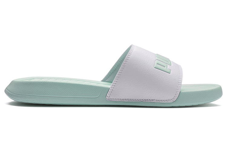 Шлепанцы PUMA Popcat Slide (белый / зеленый) — Белый / зелёный — фото 2