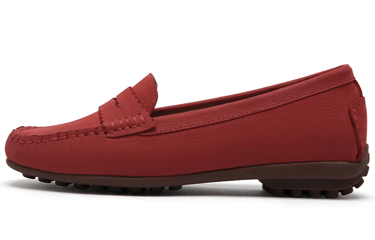 PACO GIL Cow Leather Casual Shoes Women's Red
