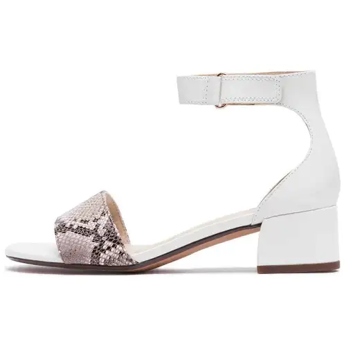 Clarks Cow Leather One Strap Sandals 4.5cm Women's White