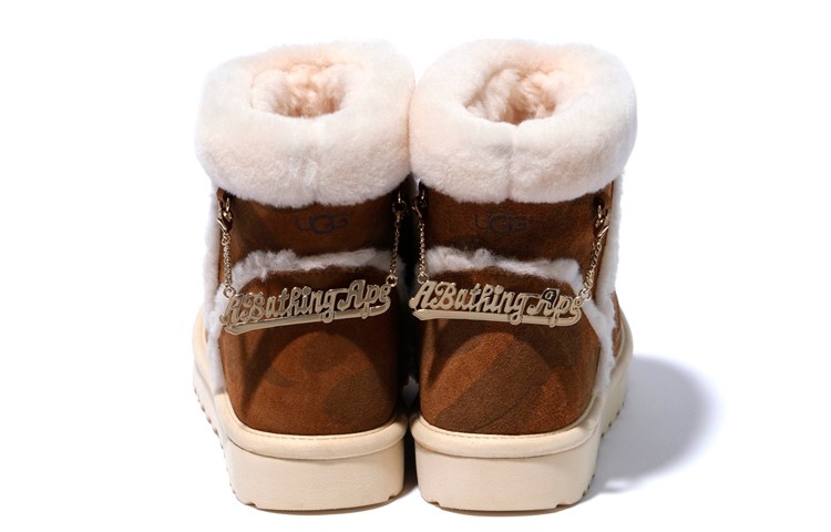 Угги UGG X Bape classic mini (коричневые) — фото 4