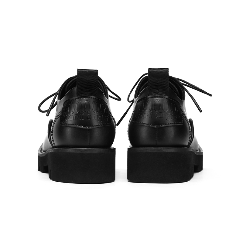 Kami Anger Microfiber Leather Casual Shoes Unisex Black