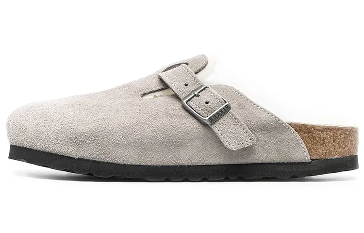 Birkenstock Boston Slip Resistant Closed Toe Slippers Unisex Gray Narrow