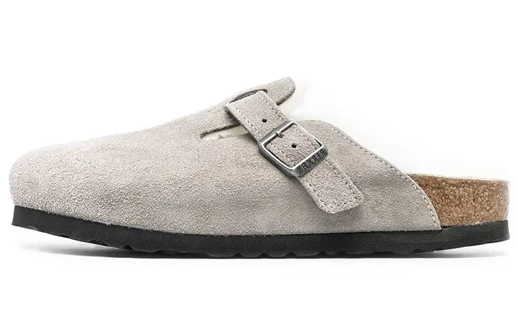 Birkenstock Boston Slip Resistant Closed Toe Slippers Unisex Gray Narrow