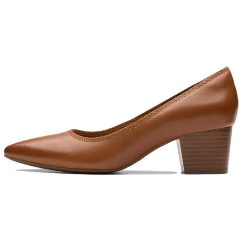Clarks Chunky Heel High Heels 5CM Women's Tan