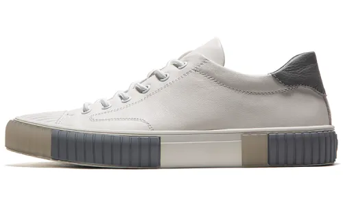 Anthony Miles Cow Leather Stylish Skateboarding Shoes Men's White Gray