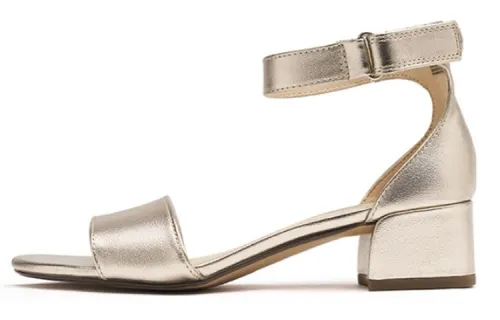 Clarks Leather Fashion Sandal 4.5cm Women's Light Gold