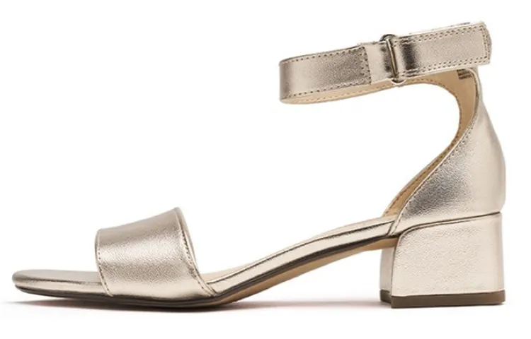 Clarks Leather Fashion Sandal 4.5cm Women's Light Gold