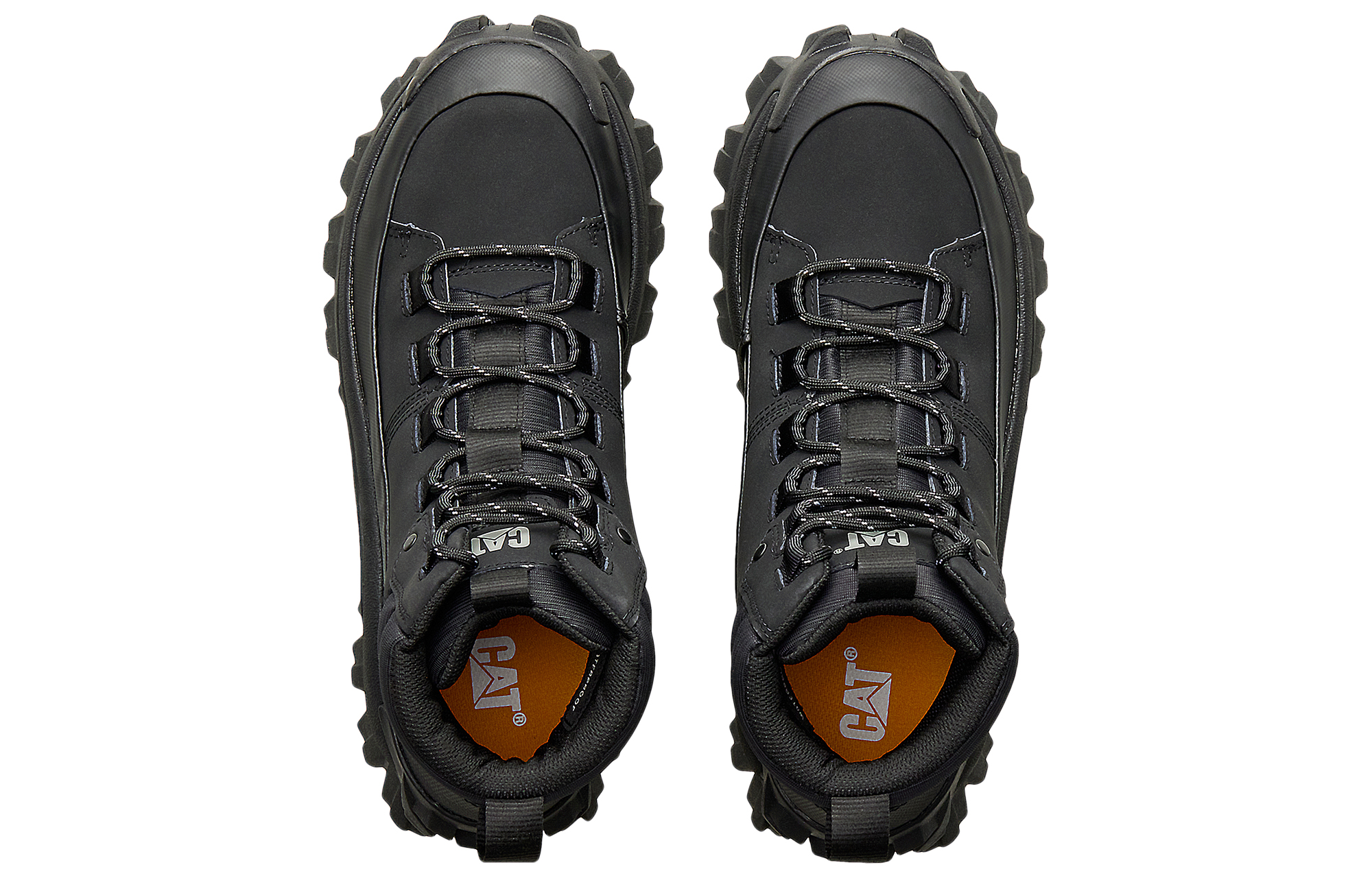 CAT Re Powered Moon Rover Collection, Explorer Top Grain Cow Leather Comfortable Short Combat Boots Unisex Black