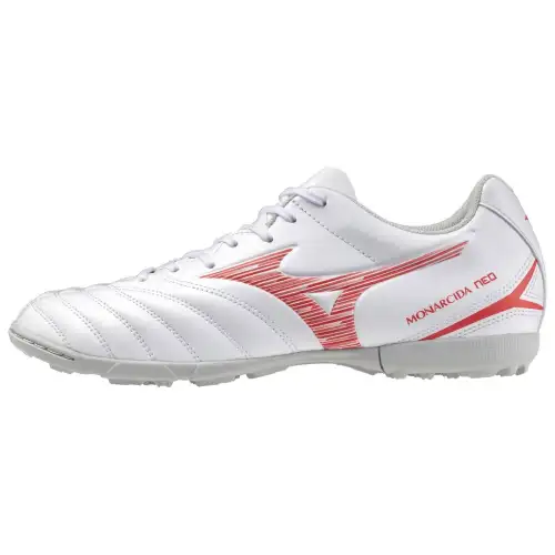 Mizuno AG Artificial Ground Cushioning Abrasion Resistant Cushioning, Wear Resistant Soccer Shoes Unisex White Red