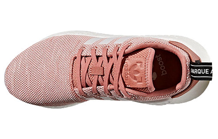 Женские кроссовки adidas originals NMD_R2 Ash Pink Logo (розово-белые) — Розовый / белый — фото 4