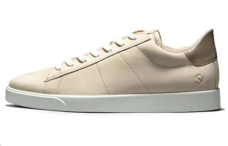 Ecco Street Light Series Cow Leather Low top Skateboard Shoes Men's White Umber