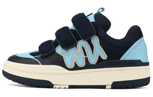 Naked Wolfe Atlanta Leather Low top Skateboard Shoes Women's Mesh Blue