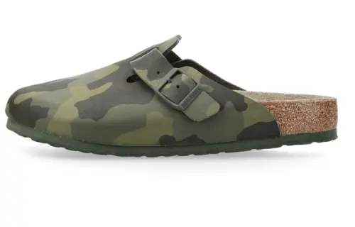 Birkenstock Boston Birko Flor Desert Soil Camo Green