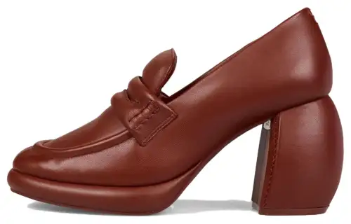 Clarks MARTINE ROSE Leather Chunky Heel High Heels Women's Red