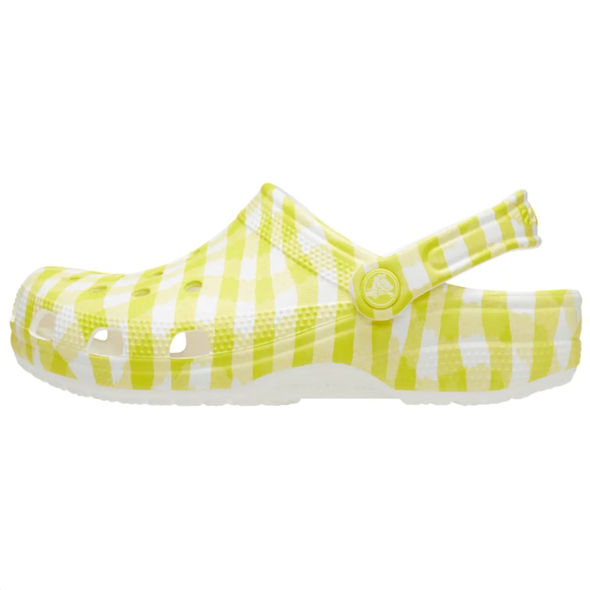Crocs Classic Gingham Clog Daylily Clogs Unisex White Yellow