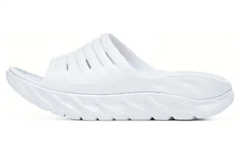 HOKA ONE ONE Rubber Sole Quick Dry Slide Slippers Unisex White