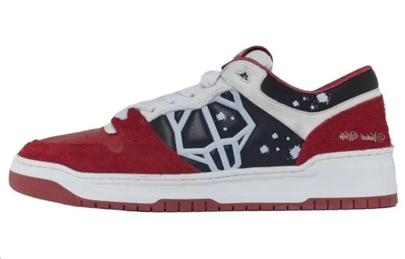 Naked Wolfe CM 00 Leather Low top Skateboard Shoes Men's Red Black