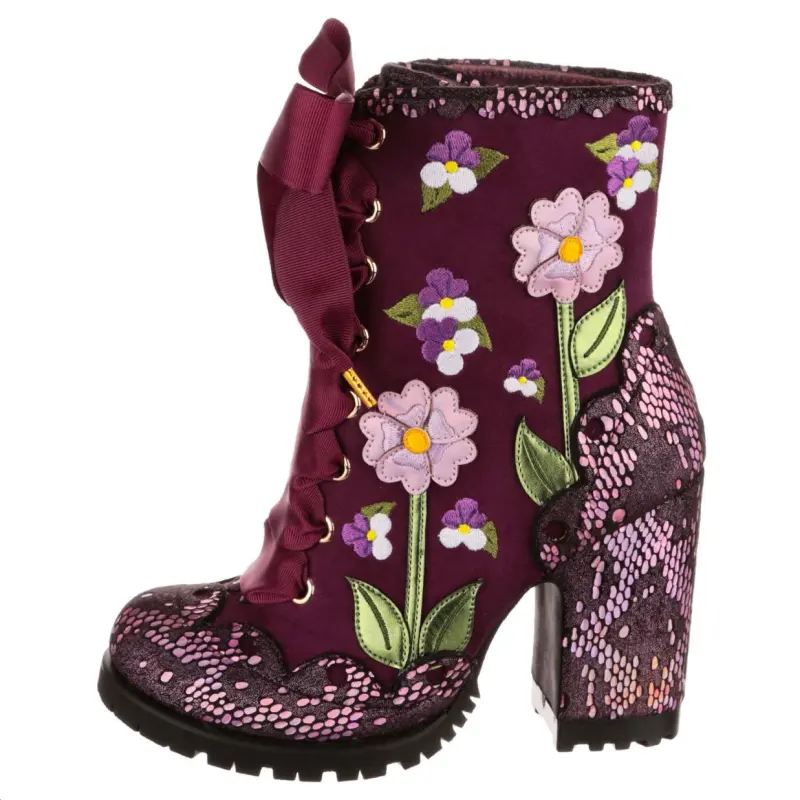 IRREGULAR CHOICE Pu Ankle Boots 10.5cm Women's Purple