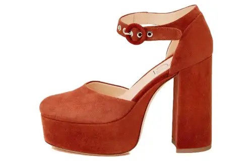 AGL PAM Suede Chunky Heel High Heels 12cm Women's Brown