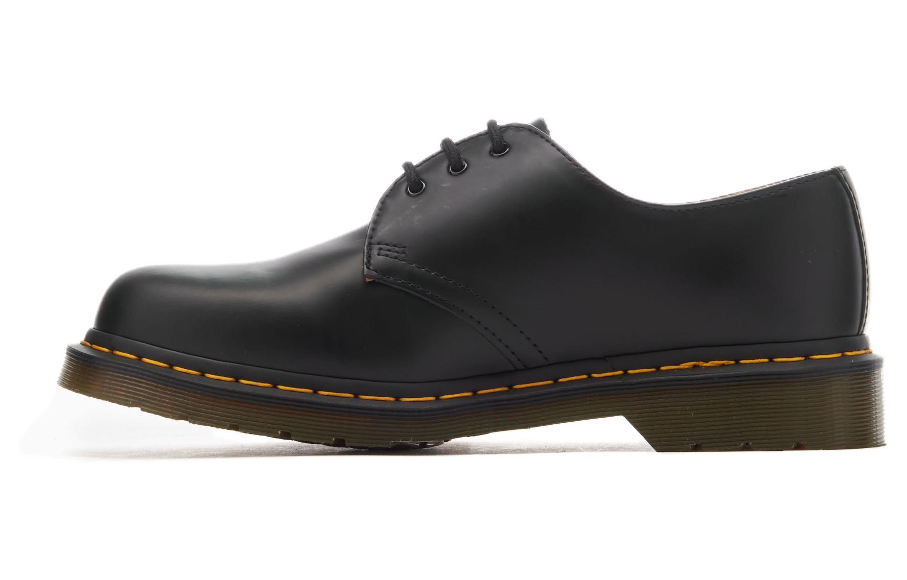 Dr.Martens Martin 1461 Серия Smooth, кожа, глянцевая, удобная, с низким верхом для отдыха обувь мужские и женские фасон унисекс черный