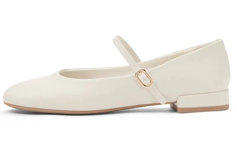 CHARLES&KEITH Small Ck Pu Flat Mary Jane Shoes 2cm Women's