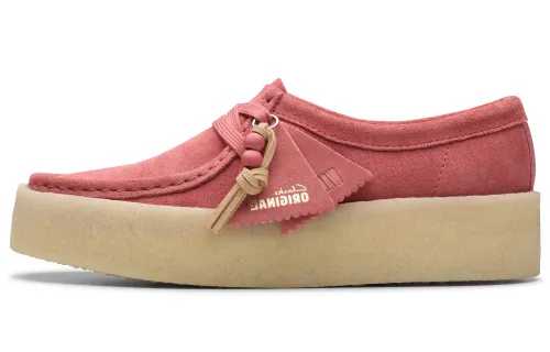 Clarks Cow Split Leather Casual Shoes Women's Pink