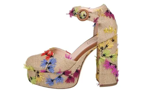 AGL Chunky Heel High Heels 12.5cm Women's Beige