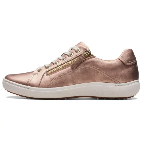 Clarks Leather Abrasion Resistant Slip Resistant Low top Skateboard Shoes Women's Rose Gold
