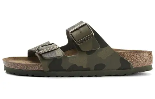 Birkenstock Slide Slippers Women's Green Camouflage