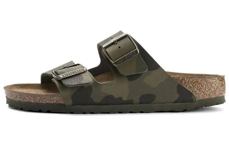 Birkenstock Slide Slippers Women's Green Camouflage