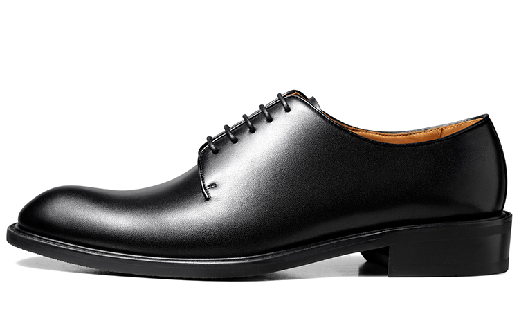 THOM WILLS British business calfskin derby shoes, breathable, comfortable and versatile, formal leather shoes, men's black