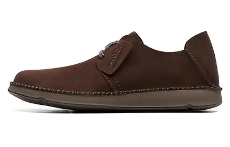 Clarks Cow Split Leather Casual Shoes Men's Brown
