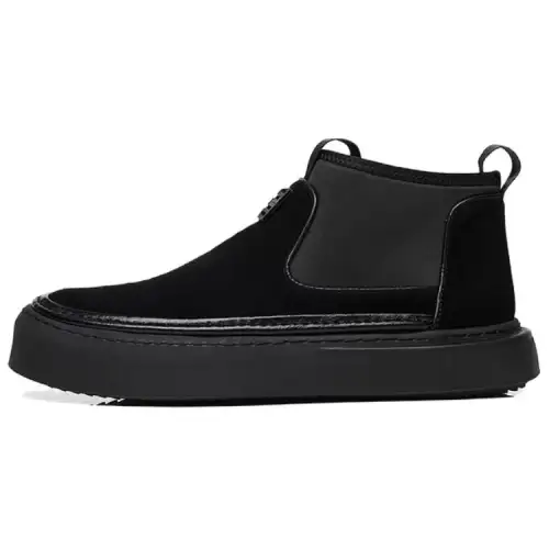 JANE HARLOW Cow Split Leather Casual Shoes Men's Black