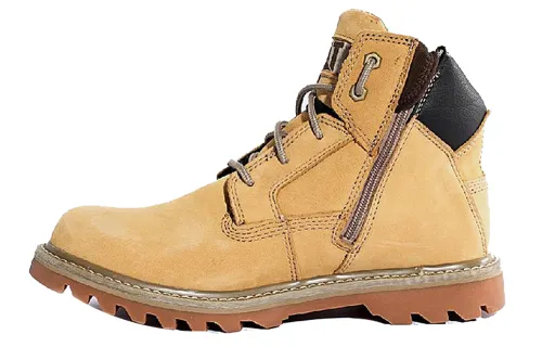 CAT Breathable Thermal Abrasion Resistant Cushioning Slip Resistant Ankle Length Outdoor Boots Men's Yellow