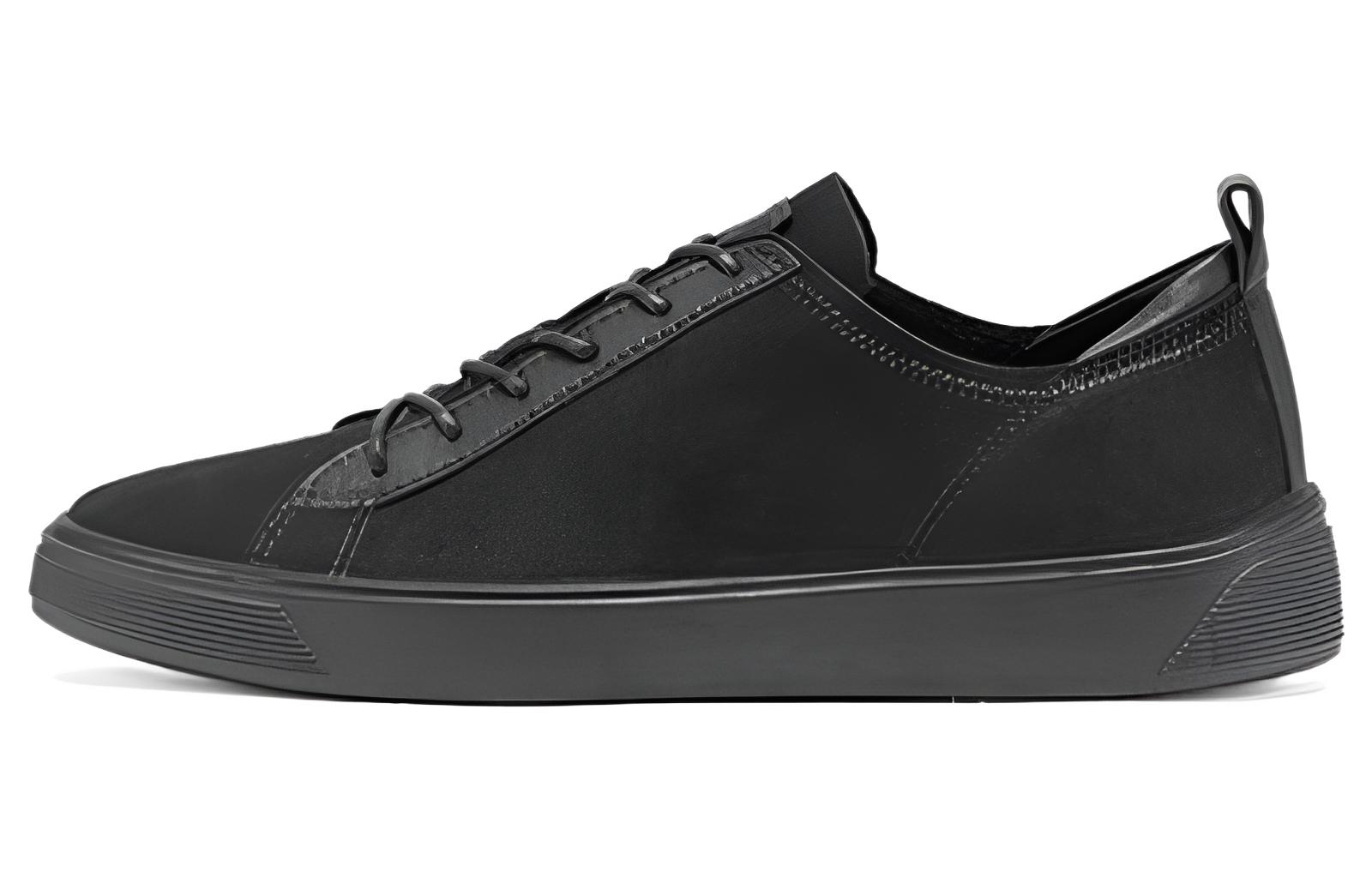 Ecco Street Fun Break Leather Low top Casual Shoes Men's Black