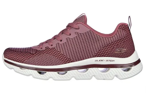 Skechers ARC WAVES Bobs Sport Fabric Lace Up Low top Casual Shoes Women's Red